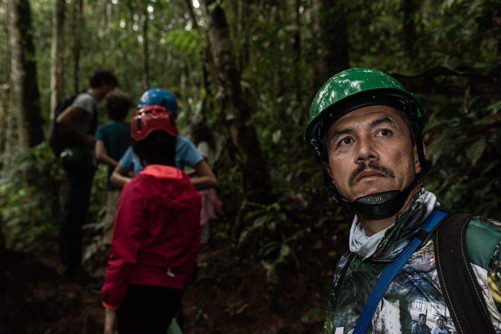 Edinson Castro, an ex-FARC rebel, is now a guide for tourists in the jungle.