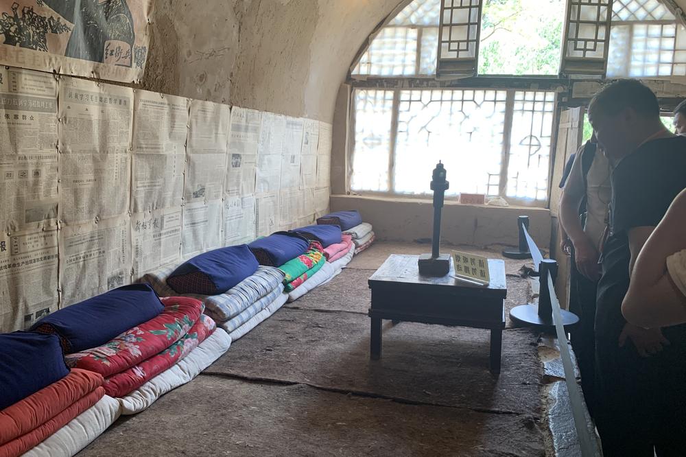 Inside one of the caves — a common form of housing in the region — where Xi Jinping and other 