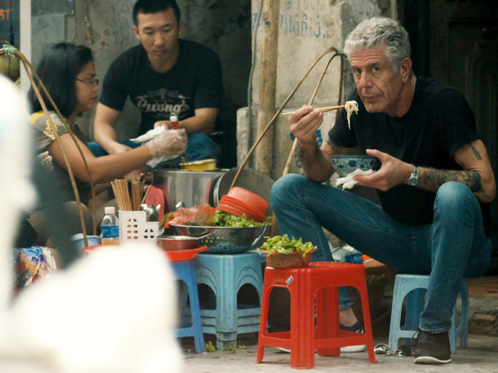 Anthony Bourdain, in <em>Roadrunner</em>, the new documentary about his life.