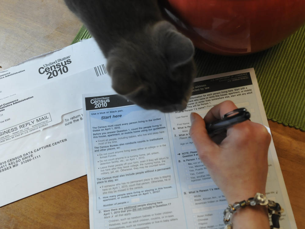 A resident of Reading, Pa., fills out a U.S. census form in 2010. The White House's Office of Management and Budget says it's reviewing proposals that the Census Bureau's researchers say would allow the census to gather more accurate race and ethnicity data about Latinos and people with Middle Eastern or North African origins.