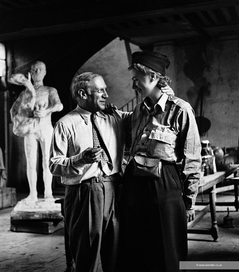 Picasso and Lee Miller in his studio, Liberation of Paris, Rue des Grands-Augustins, Paris, France, 1944 by Lee Miller