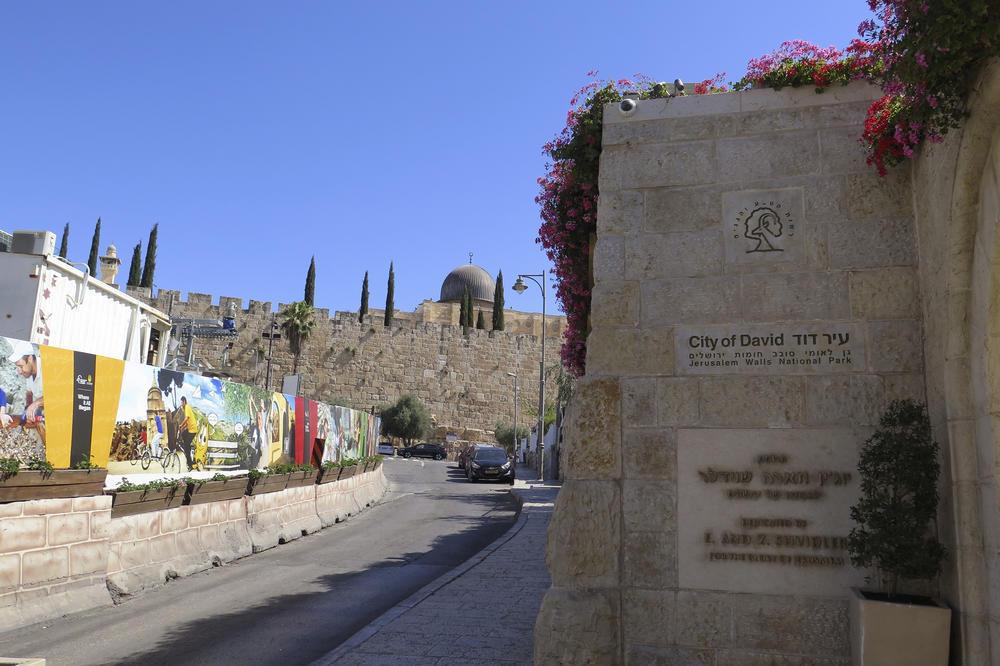 The Al-Aqsa mosque is visible beyond the City of David archaeological park, which is run by the Ir David Foundation, a settlers' group.