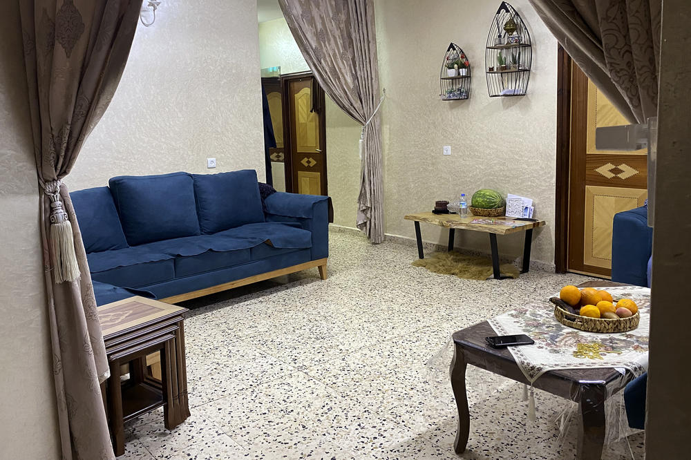 Inside the home of I'tidal Abu Diab, whose family has received a demolition notice. 