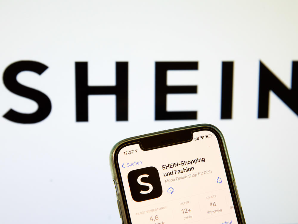 A Shein app, here in a photo illustration, in the IOS App Store in Bargteheide, Germany. Shein has become the most-installed shopping app in America.