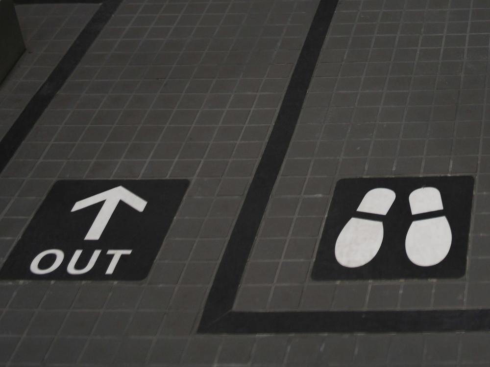 Toyota, Panasonic and other big Japanese firms are distancing themselves from the Tokyo Olympics, despite spending millions to sponsor the Games. Here, guide lines are seen on the floor inside National Stadium, the main venue for the Tokyo 2020 Olympic and Paralympic Games.