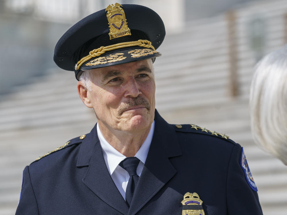 Tom Manger, a veteran police chief of departments in the Washington, D.C., region, is seen Friday as he takes over the United States Capitol Police.