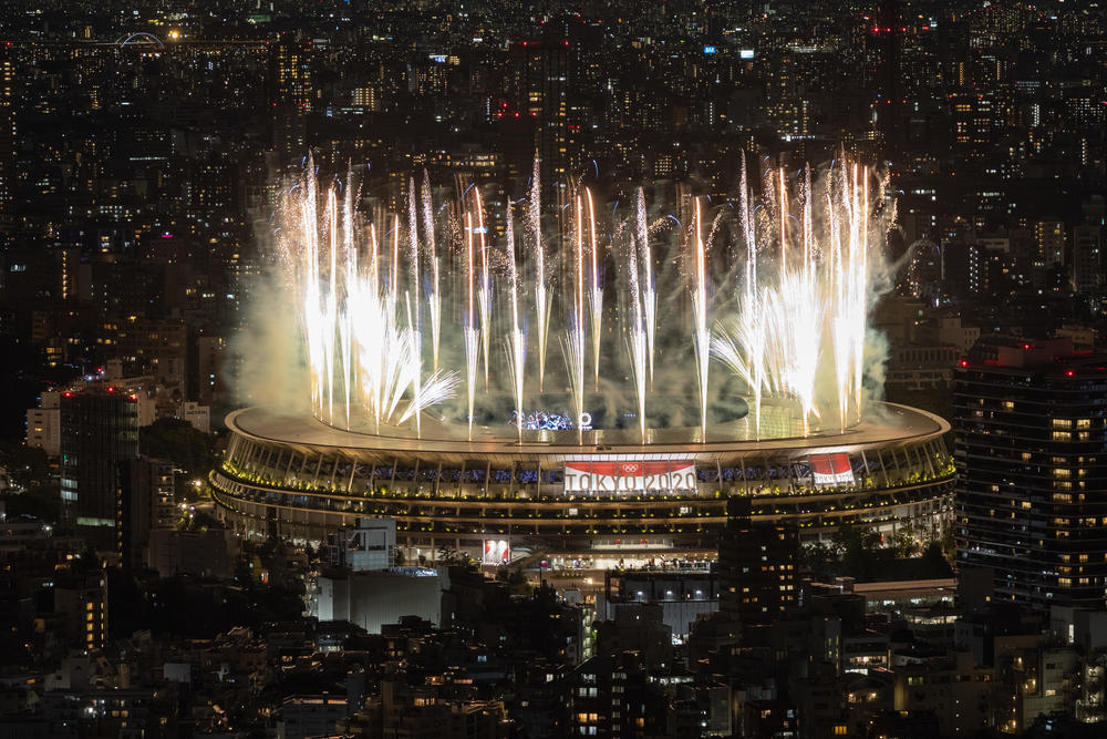 Fireworks go off during the opening ceremony on Friday.