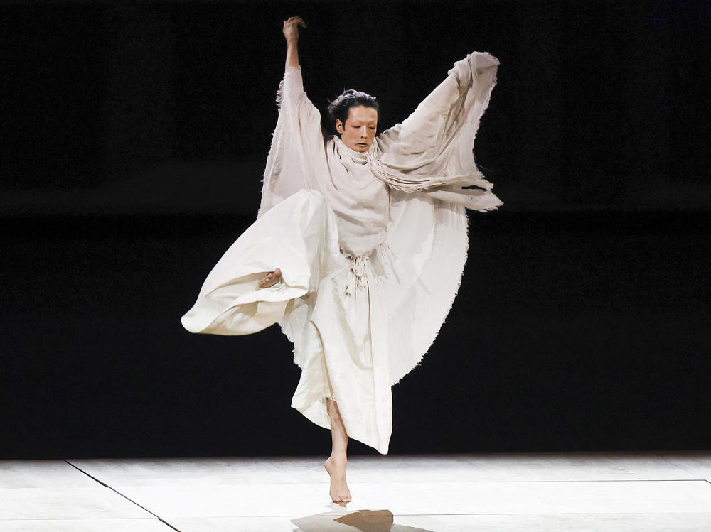 A kabuki performer takes part in the opening ceremony of the Tokyo 2020 Olympic Games.