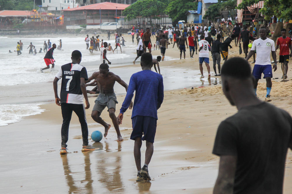 Everybody who's anybody is at the beach in Freetown on Sundays. 