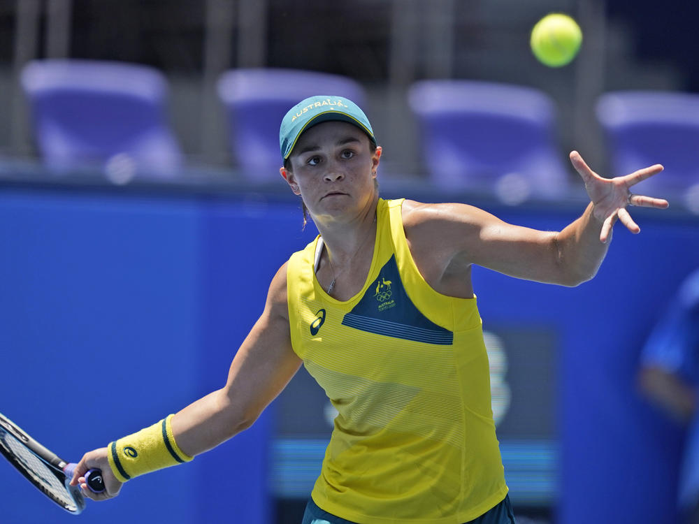 Ash Barty, of Australia, played against Sara Sorribes Tormo, of Spain, on Sunday at the Tokyo Olympics.
