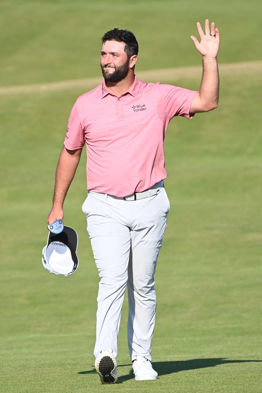 Spain's Jon Rahm acknowledges the crowd during the final round of The 149th British Open Golf Championship earlier this month.