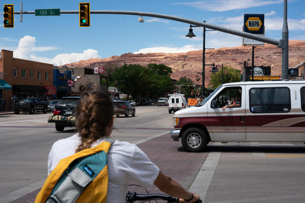 In the 1950s, Moab was a sleepy uranium mining town. But a tourism-driven economy has brought with it traffic.