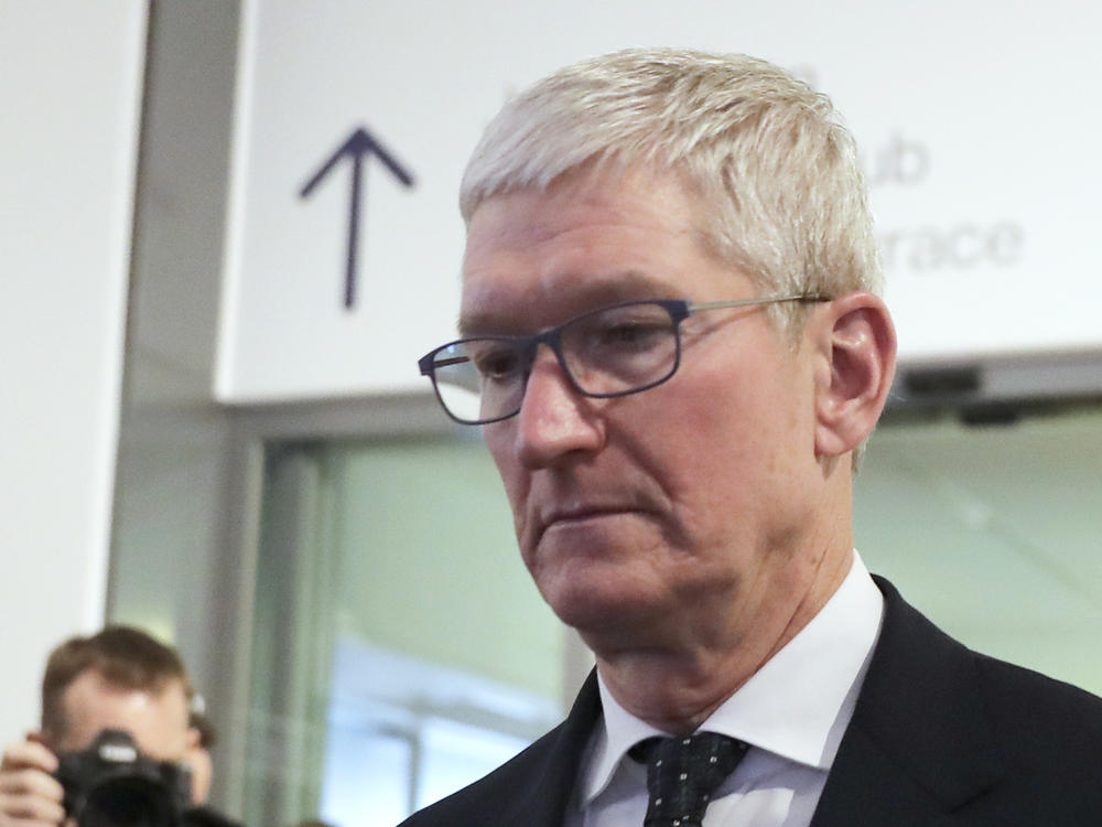 Apple CEO Tim Cook at the World Economic Forum in Davos, Switzerland, in 2020.