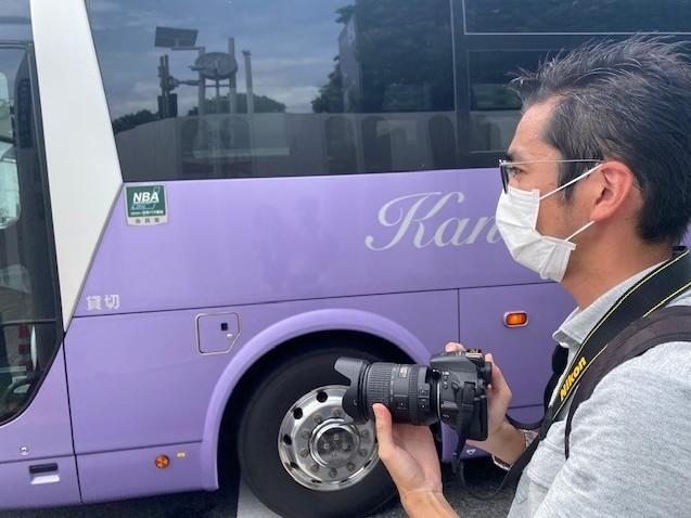 Yuki Sato spends hours every day taking photos of buses in Tokyo. It's his hobby.