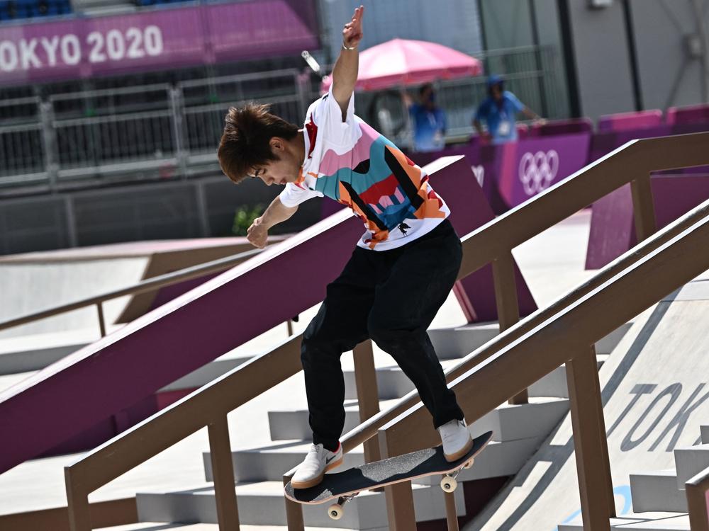 Japan's Yuto Horigome competes in the men's street final during the Tokyo 2020 Olympic Games at Ariake Sports Park Skateboarding in Tokyo on July 25.