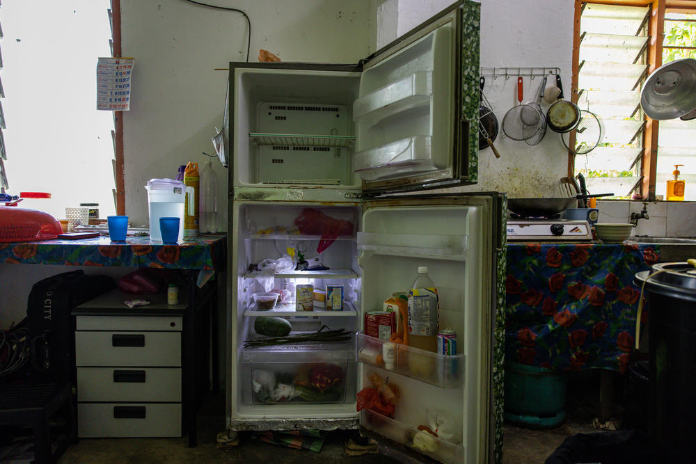 The refrigerator is mostly empty. Mohd lost his job as a restaurant dishwasher at the start of the crisis and can no longer afford the meat, fruit, bread and eggs he used to buy for his family.