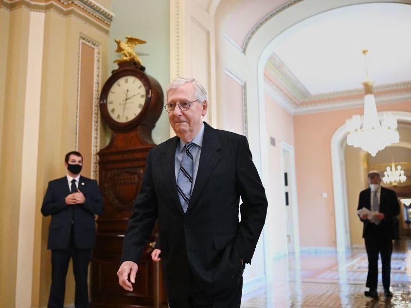 Senate Minority Leader Mitch McConnell of Kentucky is among the 19 Republicans who voted for the $1 trillion infrastructure bill on Tuesday.
