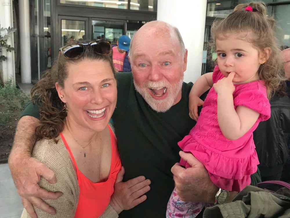 Alicia Caton, left, with her father Larry, and daughter, Mia.
