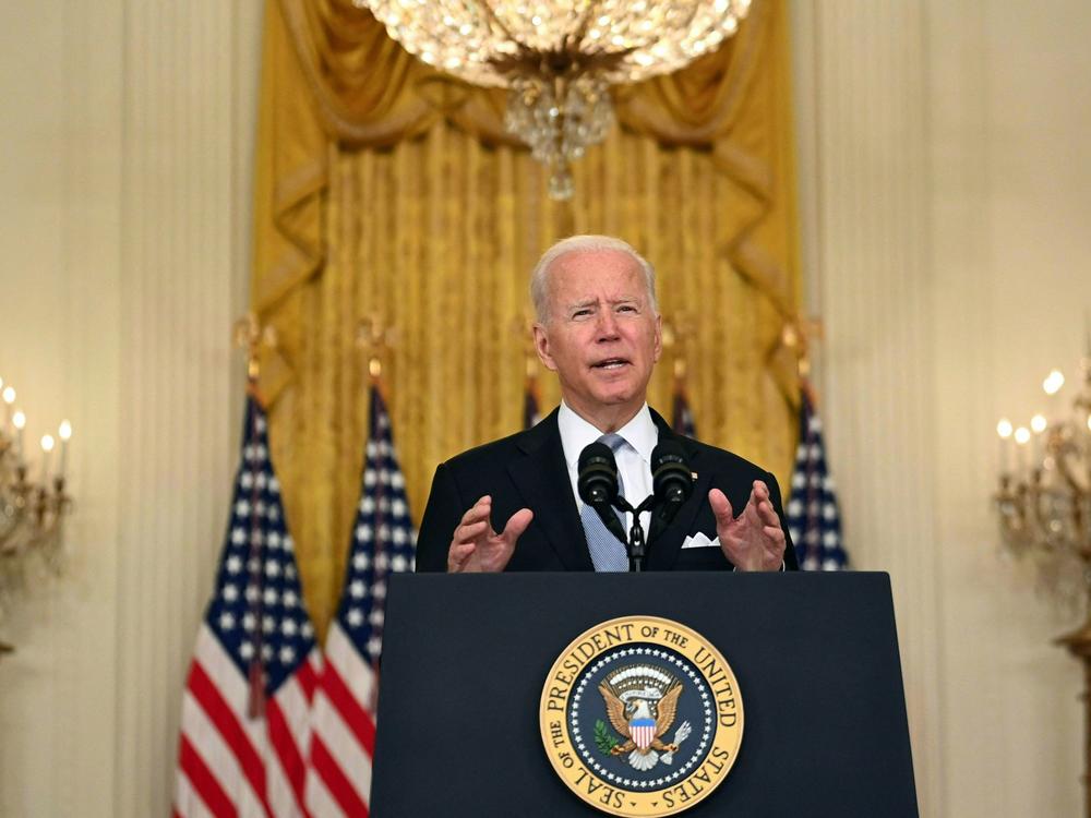 President Biden delivers remarks Monday about the situation in Afghanistan for the first time since the Taliban's takeover.