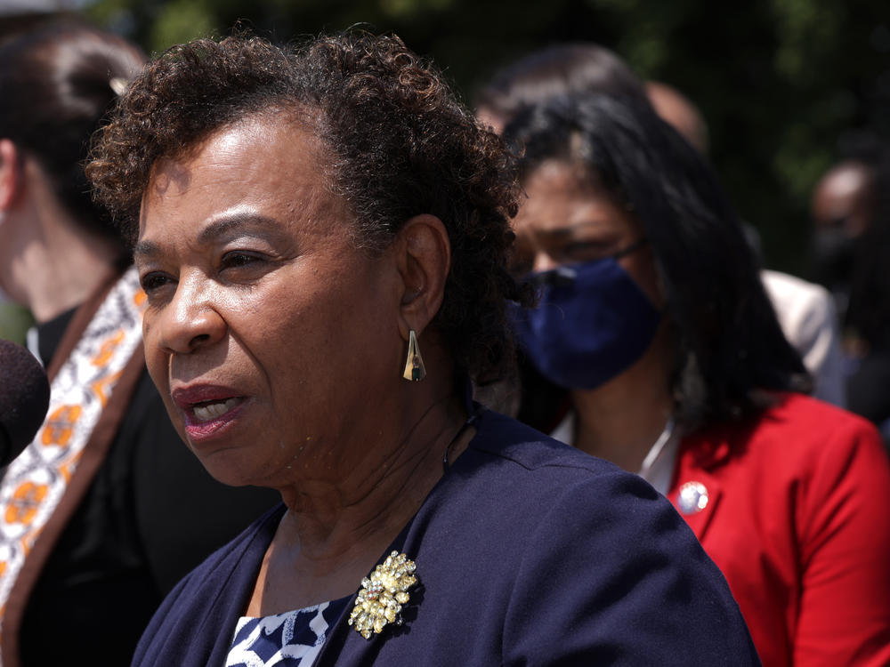 Democratic Rep. Barbara Lee of California, here during a May press conference, voted against two war powers measures passed in the wake of the Sept. 11 attacks.