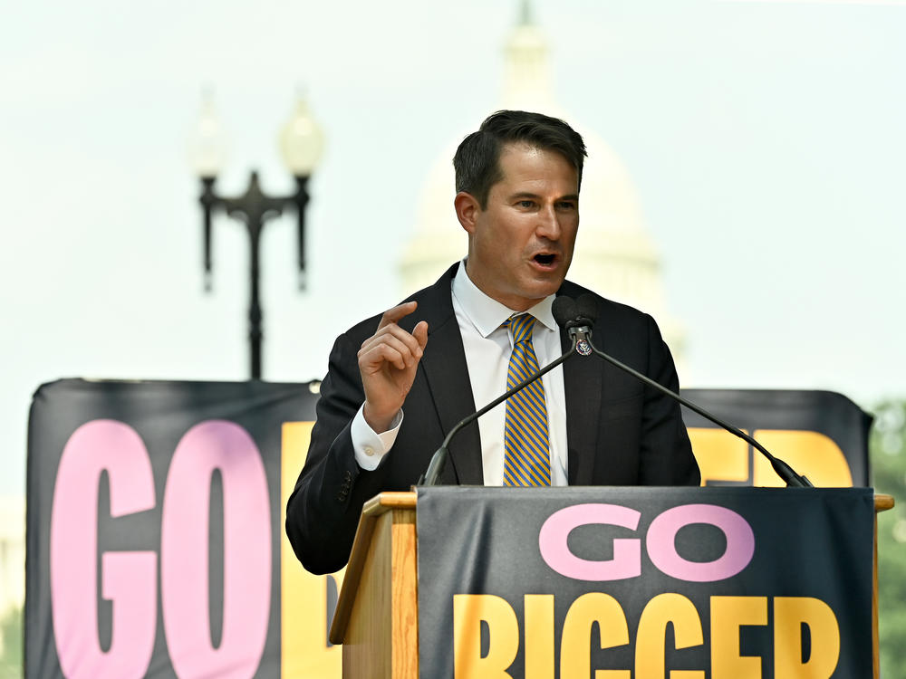Rep. Seth Moulton, seen here at a July event in Washington, D.C., calls the events unfolding in Afghanistan a 