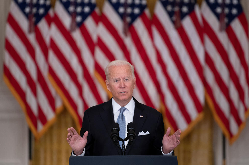 President Biden speaks Monday at the White House about the Taliban's takeover of Afghanistan.