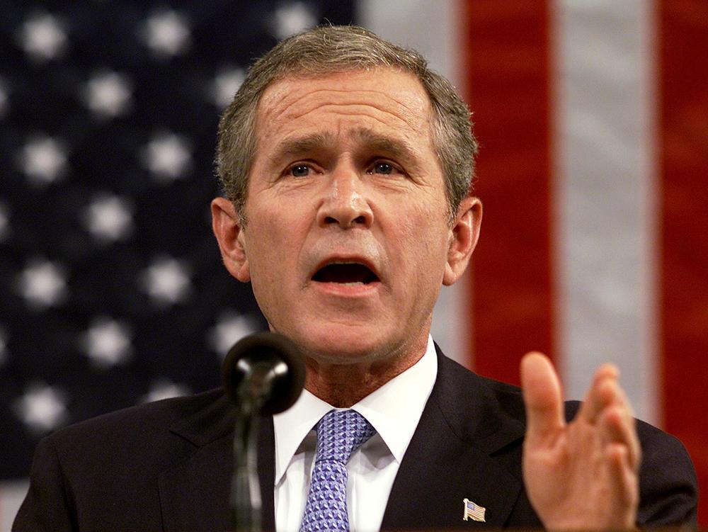 President George W. Bush addresses a joint session of  Congress on Sept. 20, 2001.
