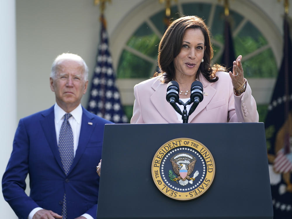 Vice President Harris, seen here in the White House Rose Garden earlier this month, will visit Singapore and Vietnam, her second foreign trip while in office.