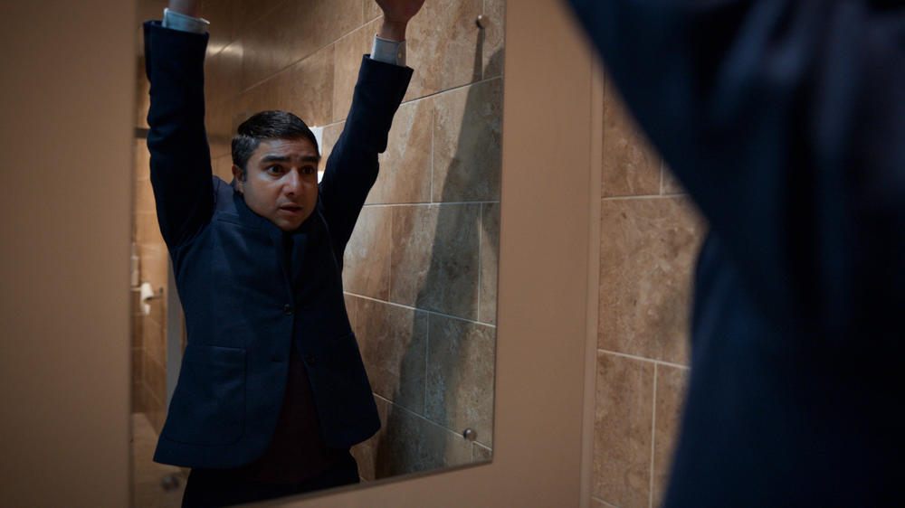 Nick Mohammed as Nate Shelley, who tries his best to psych himself up.