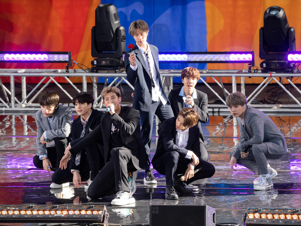 BTS performing on <em>Good Morning America</em> in 2019.