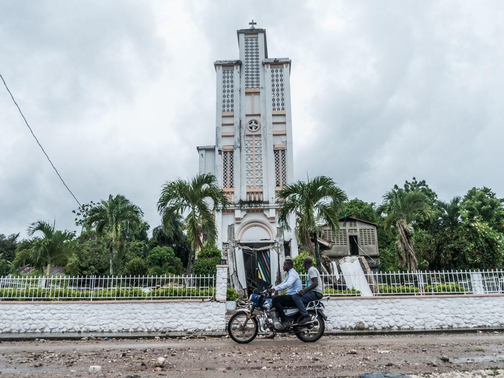 Sainte Rose de Lima Catholic Church in Maniche, Haiti, severely damaged in the recent earthquake.