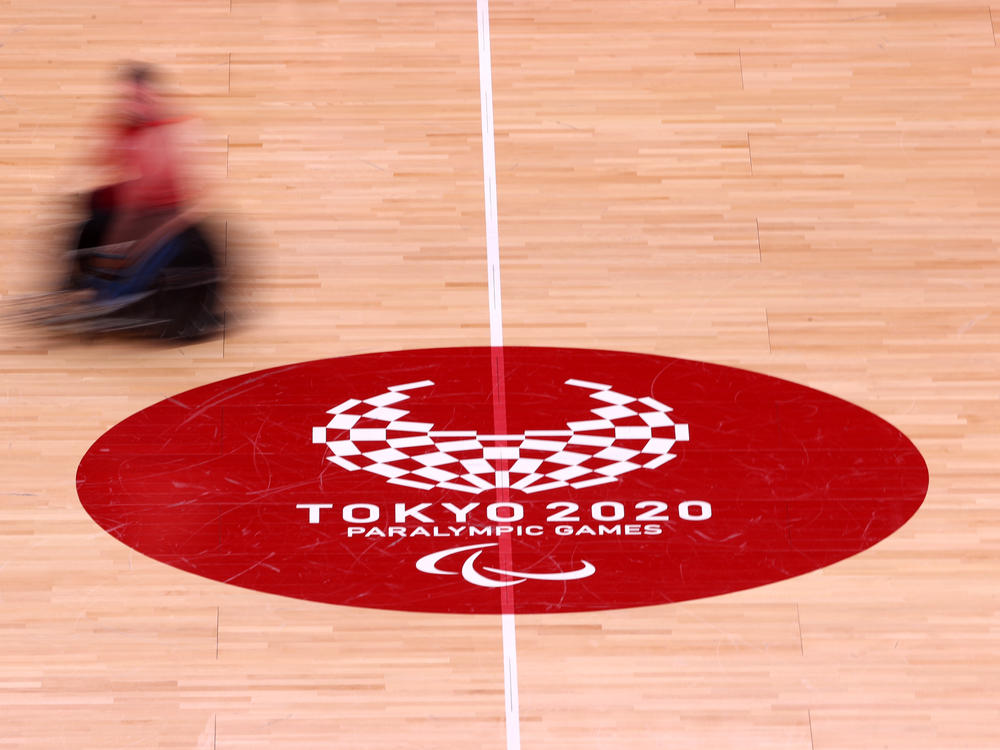 A general view of action during a New Zealand Wheelchair rugby practice session ahead of the Tokyo 2020 Paralympic Games at Yoyogi Sports Arena on August 22, 2021 in Tokyo, Japan.
