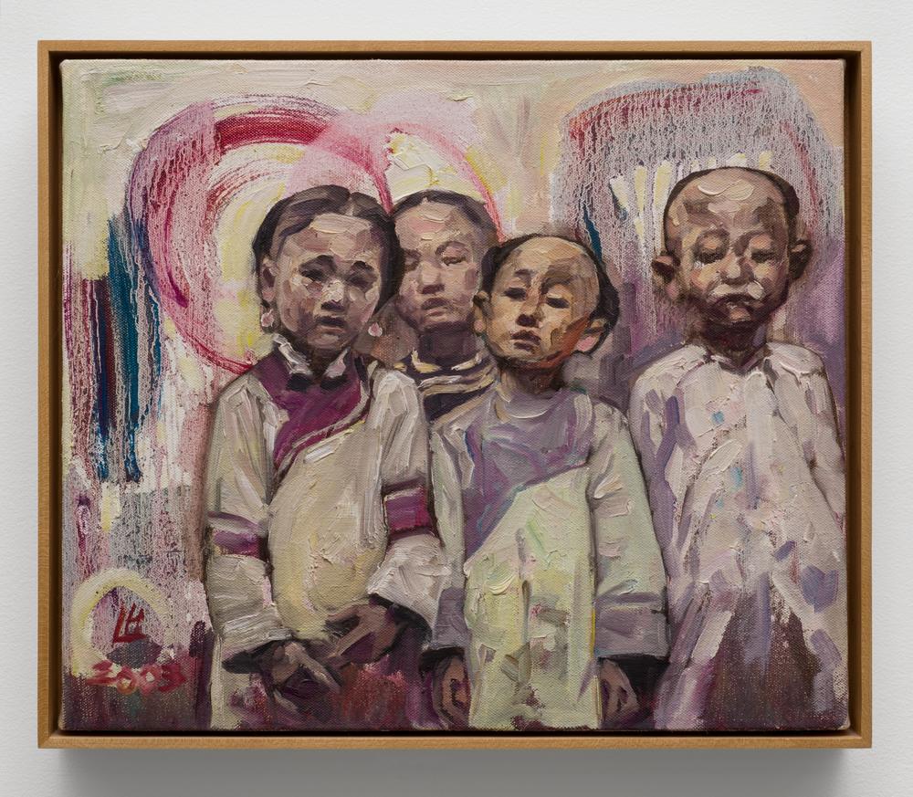 Hung Liu, <em>Mission Girls 20,</em> 2003. Oil on canvas. Castellano-Wood Family Collection.