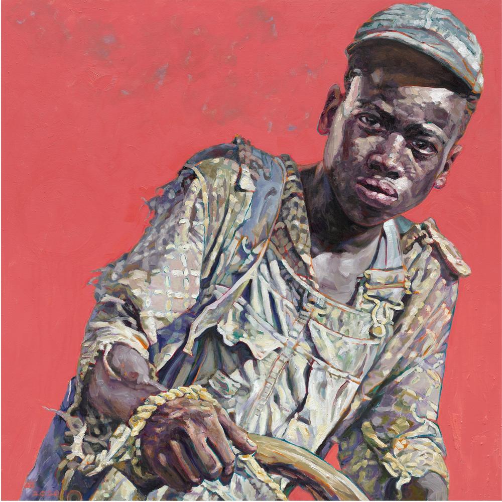 Hung Liu, <em>Plowboy,</em> 2020. Oil on canvas. Collection of Dr. Matthias Bolten and Mr. Matthias Bruecklmeier, courtesy Nancy Hoffman Gallery.