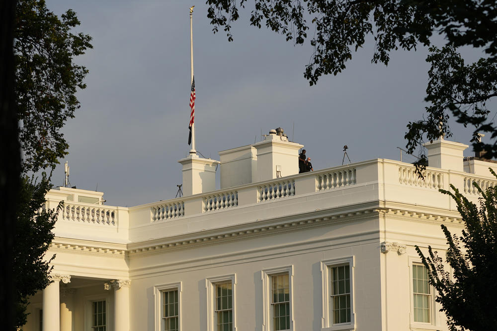 <strong>Thurs., Aug. 26: </strong>The U.S. flag on the roof of the White House was lowered for the service members and other victims killed in the terrorist attack in Kabul.