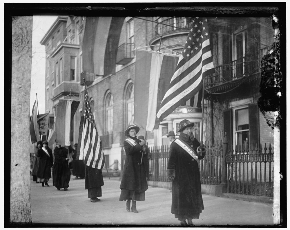 Glass negatives of Suffragette pickets between 1910 and 1920 in Washington, D.C.