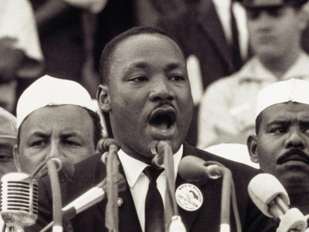 Martin Luther King Jr. gives his 