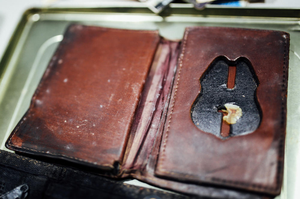 A leather case that housed Richard Guadagno's credentials with the U.S. Fish and Wildlife Service was found in October 2001.