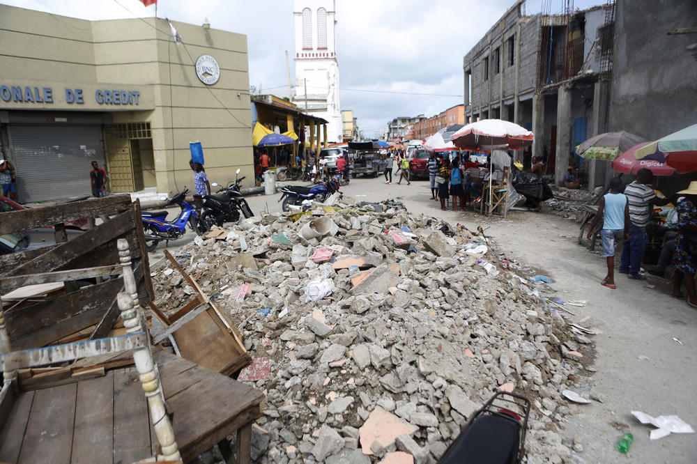People in Les Cayes continue with daily life following the devastating Aug. 14. quake.