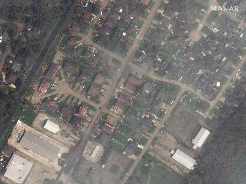 Aerial image of LaPlace, La. after Hurricane Ida.
