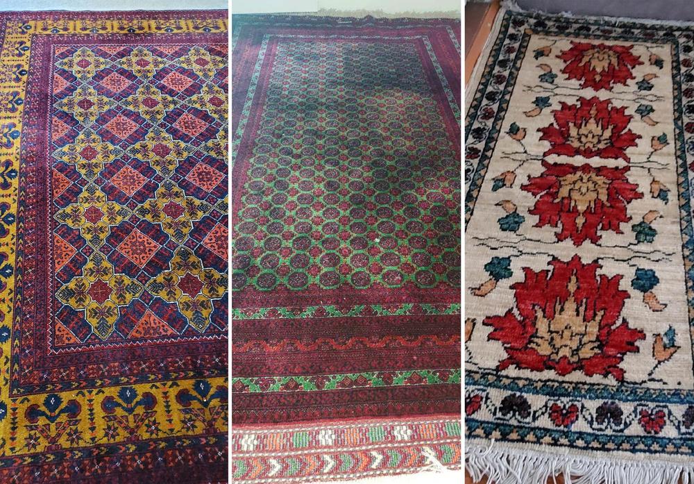 Hossein Mahrammi and his wife, Razia Mahrami, bought these rugs after they got married in 2003. They are hand-woven by Hazara weavers and the couple brought them in their suitcases from Afghanistan to the U.S. in 2017.