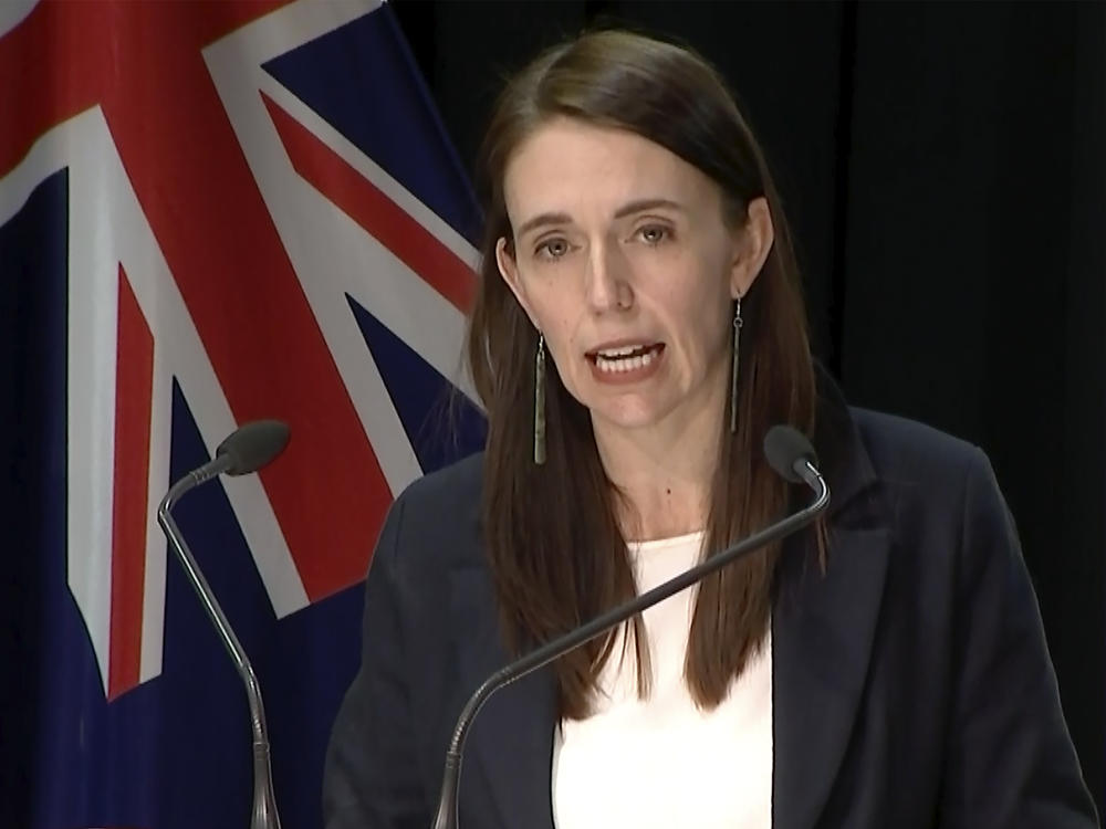 In this image made from video, New Zealand Prime Minister Jacinda Ardern speaks about a stabbing attack during a press conference, Friday, Sept. 3, 2021, in Wellington, New Zealand. New Zealand authorities say they shot and killed a violent extremist after he entered a supermarket and stabbed and injured six shoppers. Ardern described Friday's incident as a terror attack.