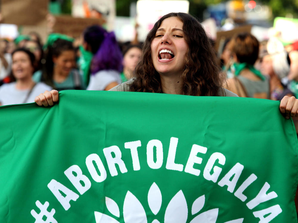 Activists supporting the decriminalization of abortion in Mexico march in Guadalajara, Mexico, on September 28, 2019. Mexico's Supreme Court has ruled that it is unconstitutional to punish abortion.