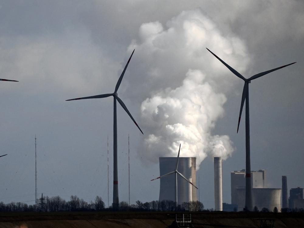 A new study finds that common climate change terms can be confusing to the public. That includes phrases that describe the transition from fossil fuels to cleaner sources of energy. Here, wind turbines operate near a coal-fired power plant in Germany.
