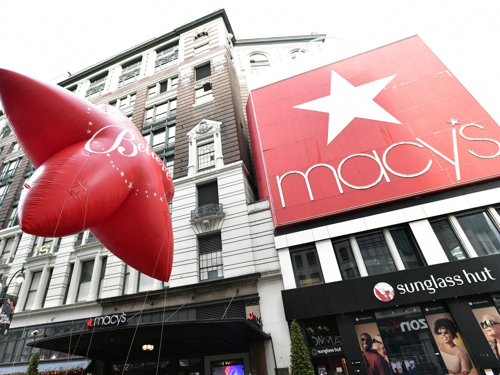 front of Macy's department store on 34th street in Manhattan NYC