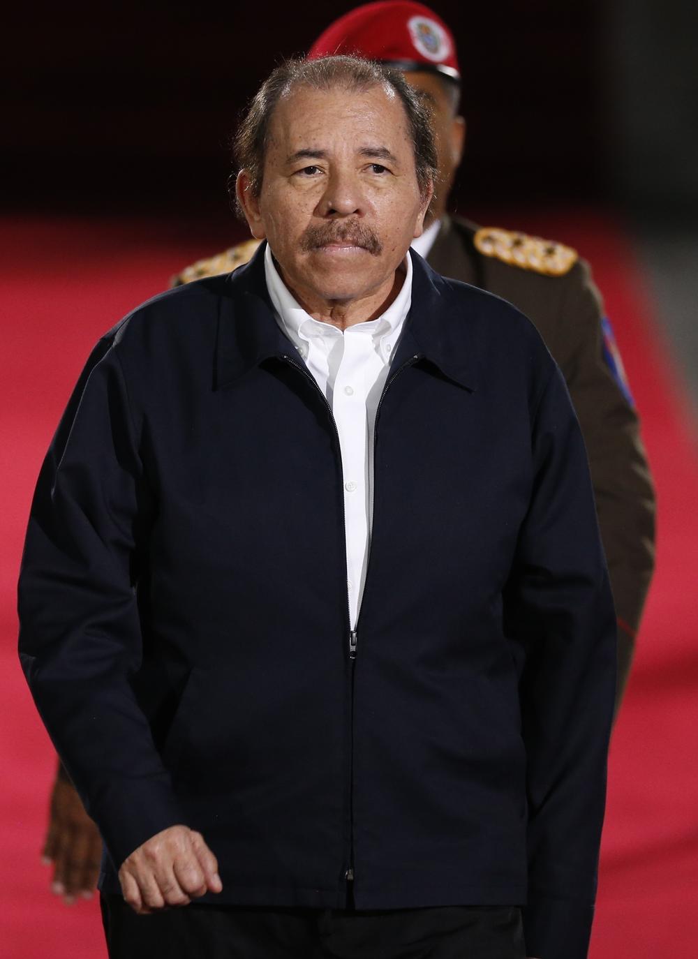 Nicaragua's President Daniel Ortega in 2019 on a visit to Venezuela. Ortega's regime has arrested dozens of perceived political opponents in the runup to this year's presidential election.