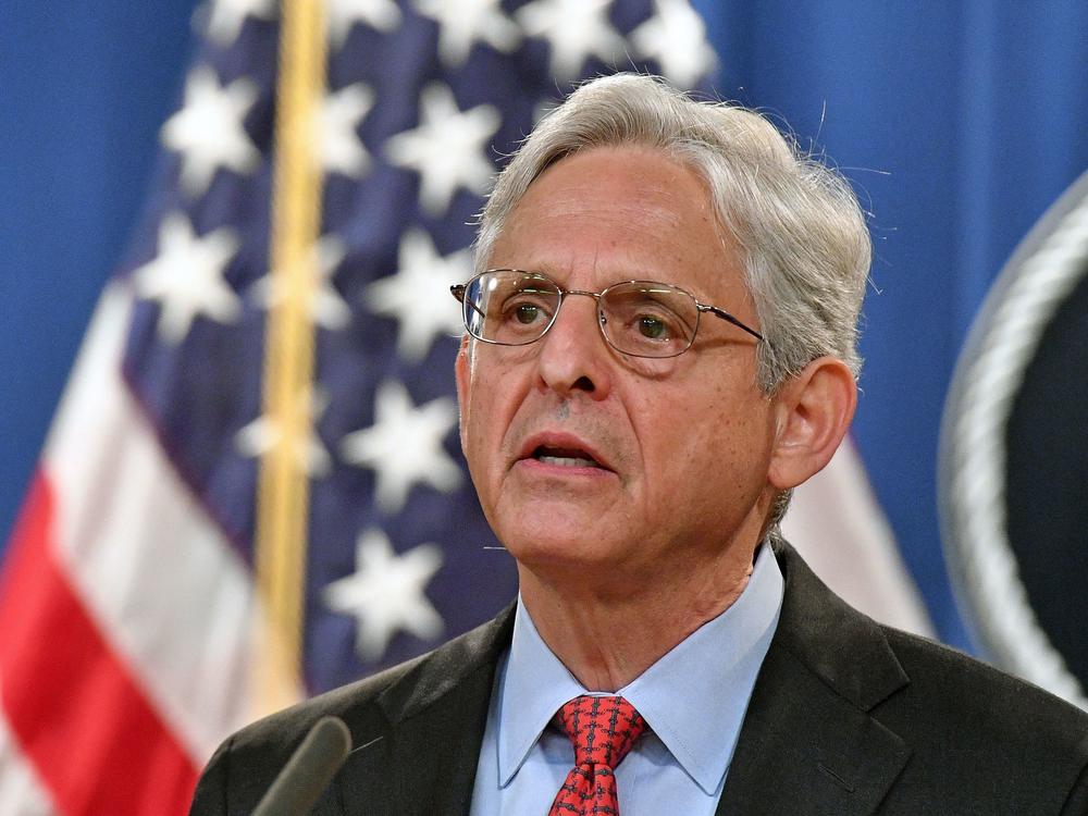 U.S. Attorney General Merrick Garland holds a press conference Thursday to announce a lawsuit against Texas. The Department of Justice is seeking a permanent injunction against the state's new abortion law.