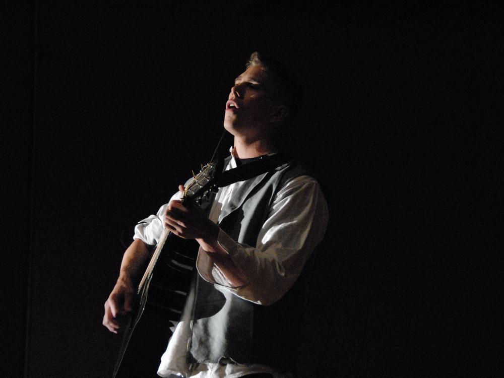 Chris Goeke performs on the guitar as he prepared to graduate from West Point in 2008. He died two years later in fighting against the Taliban in southern Afghanistan.
