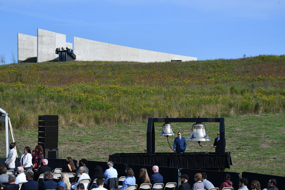 Bells are rung during a 9/11 commemoration at the Flight 93 National Memorial in Shanksville.