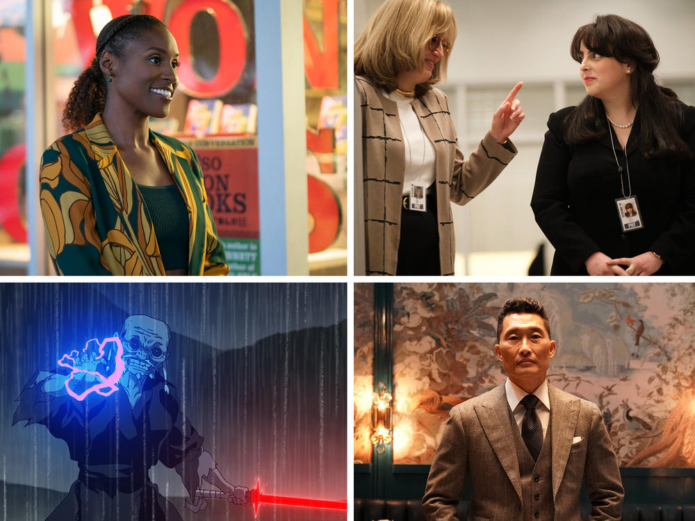 Clockwise from top left: <em>Insecure</em>, <em>Impeachment: American Crime Story</em>, <em>Everybody's Talking About Jamie</em>, <em>The Wonder Years</em>, <em>The Premise </em>and<em> Star Wars: Visions.</em>